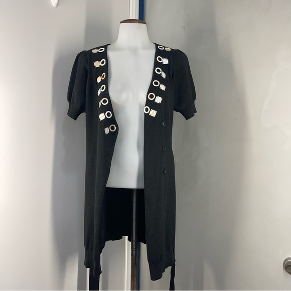 Twelve by twelve Black Sweater Cardigan/SSLV.  Women Size Small - Picture 8 of 12